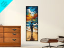 Ocean Reflection Man Framed Canvas Print landscape painting moody art coastal wall art seascape painting rustic decor guest room art