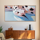 Snake Painting, Pink and Blue Wall Art, Whimsical Art, Reptile Lover Gift, Nature Art, Framed Canvas Print, Modern Decor, Moody Art