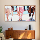 Cowboy Riders, vintage horse art, rustic wall art, western art, coastal cowgirl wall art, panoramic art, framed canvas print