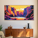 Yosemite Valley, mountain painting, landscape painting, rustic wall art, Joshua tree art, southwest wall art, framed canvas print