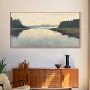 Marsh, Landscape Painting, Minimalist Art, Wabi Sabi Art, Moody Art, Guest Room Art, Above Bed Wall Art, Framed Canvas Print, Extra Wide Art