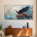Bald Eagle, Bird Art, Rustic Decor, Wildlife Art, Mountain Painting, Southwest Wall Art, Living Room Art, Framed Canvas Print, Moody Art