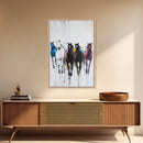 Modern Cowgirl, Western Fashion, Framed Canvas Print, black cowgirl painting, pink abstract art, light pink wall art, bold color art, gift idea for her