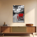 Western Wagon, Rustic Art, Vintage Horse Art, Farmhouse Art, Old West Scene, Panoramic Painting, Canvas Print, Above Couch Art