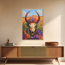 Western Carriage Art, Bold Color Painting, Southwest Wall Art, Framed Canvas Print, Rustic Decor, Moody Art, Extra Wide Art, Farmhouse Aesthetic, Gift Idea