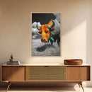 Colorful Buffalo Art, Southwestern Art, Rustic Home Decor, Bold Animal Art, Unique Gift Idea, Framed Canvas Print, Farmhouse Wall Art