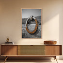 Rustic Metal Ring, Wabi Sabi Wall Art, Rustic Decor, Farmhouse Art, Minimalist Art, Weathered Metal Art, Canvas Print, Gift Idea