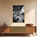 Western town, rustic wall art, farmhouse art, extra wide art, above couch art, cowboy decor, horizontal wall art, framed canvas print
