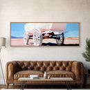 White Wagon, western painting, rustic art, farmhouse wall art, above couch art, cowboy decor, panoramic painting, canvas print, extra wide art