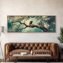 Eagle Painting, Framed Canvas Print, Bird Art, Forest At Dusk Painting, Moody Art, Extra Wide Art, Rustic Wall Art, Above Bed Art