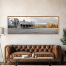 Log Cabin, Fall Art, Rustic Wall Art, Farmhouse Art, Cozy Cabin Art, Landscape Painting, Wabi Sabi Art, Above Couch Art, Framed Canvas Print