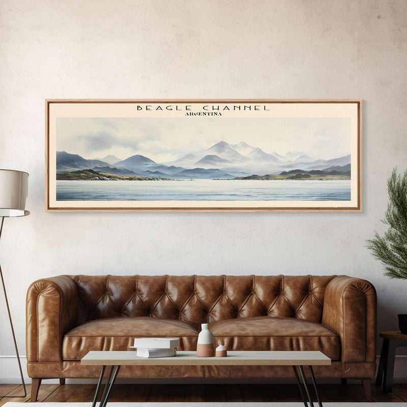 Beagle Channel Travel Poster Print, Framed Canvas Print, COUNTRY Travel Art, Wood Framed Art, Wall Hanging, Home Decor