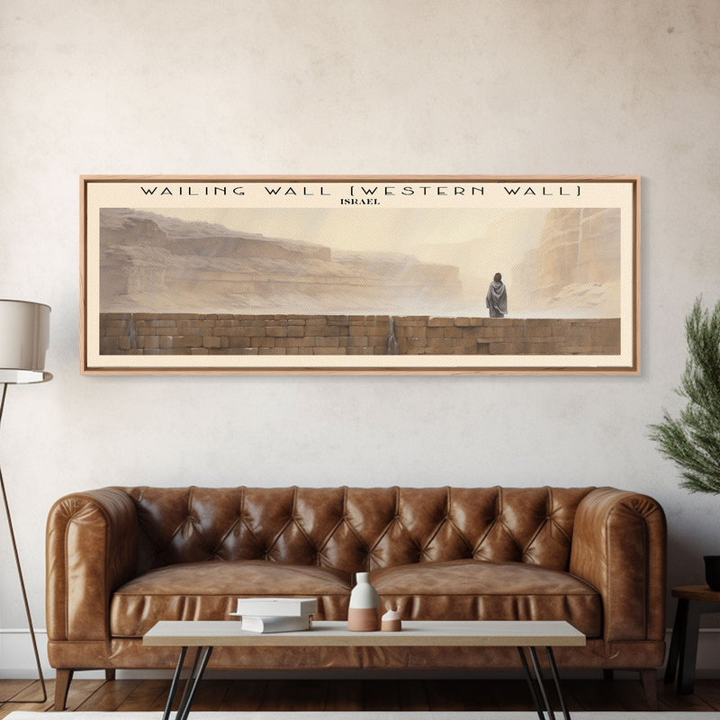 Wailing Wall COUNTRY | Framed Travel Poster Canvas Print | Trendy Wall Art | Watercolor Painting | Living Room Art | Unique Art