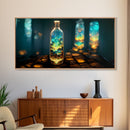 Miniature world in a bottle canvas print, high fantasy wall art, magical wall art, ready to hang wall art