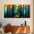 Fantasy wall art, canvas print, magical forest, fantasy landscape art, ready to hang wall art, bioluminescent glowing fantasy wall decor