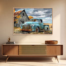 Painting Of An Old Farmstead Framed Canvas Print, Metal Art, Living Room Wall Art, Original Art, Above Couch Art, Whimiscal Kitsch Decor