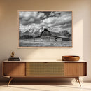 Old Barn Wall Art, Framed Canvas Print or Metal Art, Rustic Homestead Framed Canvas Art, Vintage Old Barn Black and White Wall Art