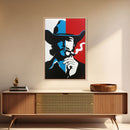 Iconic Cowboy Silhouette with Cigarette - Framed Canvas Print, Bold Western Decor, Living Room Art, Cowboy Wall Art for Home