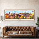 Derby, England Panoramic Travel Poster Canvas Print, Derby, England Painting, England Art, Derby Travel Art, Guest Room Painting