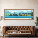 Livingston, Scotland Panoramic Travel Poster Canvas Print, Livingston, Scotland Painting, Scotland Art, Livingston Travel Art, Living Room Painting