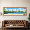 Peterborough, Canada Panoramic Travel Poster Canvas Print, Peterborough, Canada Painting, Canada Art, Peterborough Panoramic Travel Art, Travel Painting