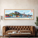 Quebec City, Canada Panoramic Travel Poster Canvas Print, Quebec City, Canada Painting, Canada Art, Quebec City Travel Art, Guest Room Painting