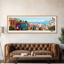 Valparaiso, Chile Panoramic Travel Poster Canvas Print, Valparaiso, Chile Painting, Chile Art, Valparaiso Panoramic Travel Art, Travel Painting