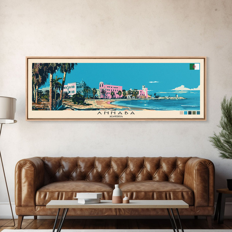 Annaba, Algeria Panoramic Canvas Print, Annaba, Algeria Painting, Algeria Art, Annaba Travel Poster, Travel Art, Vacation Gift