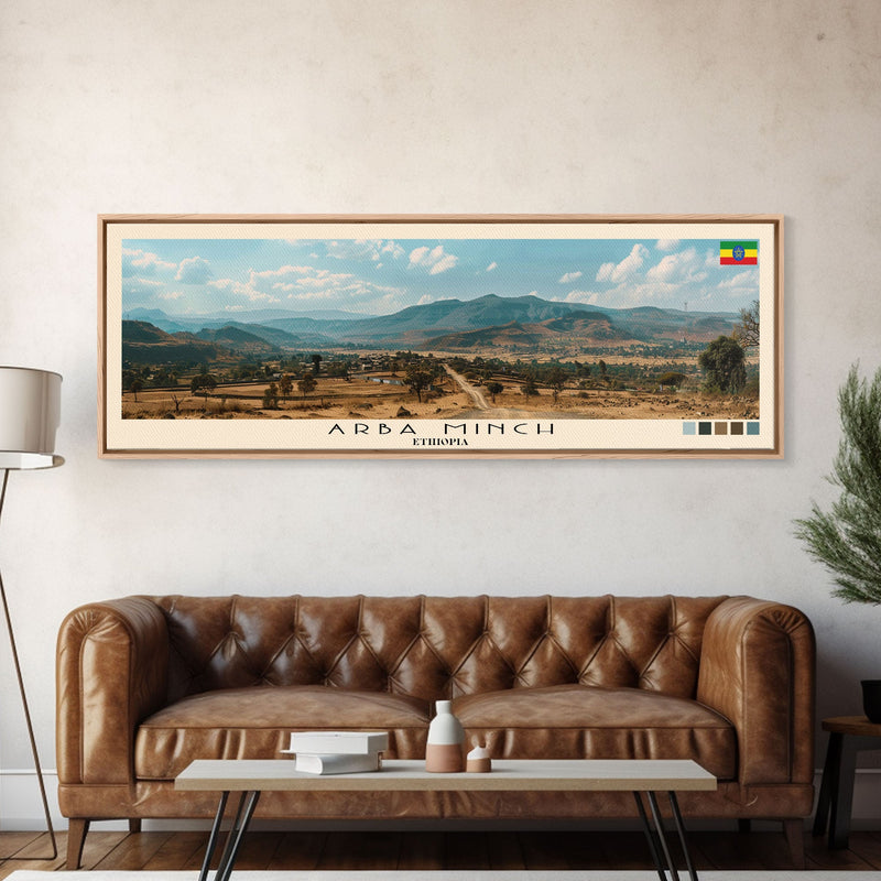 Arba Minch, Ethiopia Panoramic Canvas Print, Arba Minch, Ethiopia Painting, Ethiopia Art, Arba Minch Travel Poster, Travel Art, Housewarming Gift