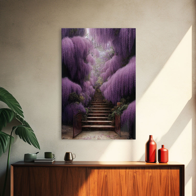 Beautiful Wisteria Garden Walkway Path Wall Art, Fine Art Print, Wall Poster, Wall Print