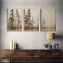 FRAMED Olive Green and Beige Art 3 Panel Set Beach Landscape Painting Framed Wall Art Large Prints Art Framed Landscape Art Print Giclee