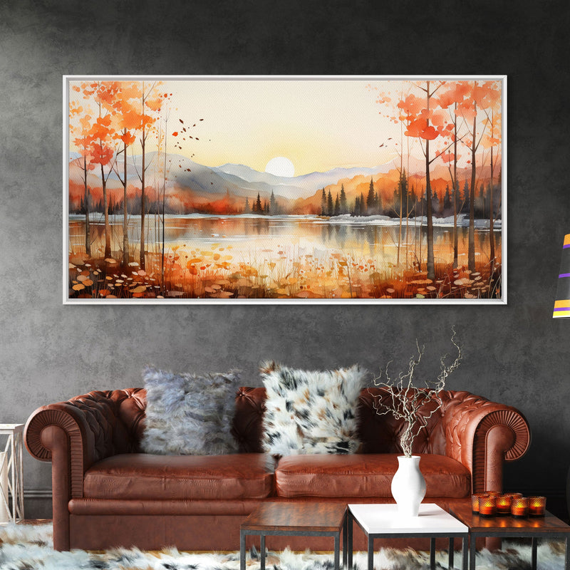 Beautiful Sunset Landscape Painting On Canvas, Original Canvas Print Nature Art, Fancy Landscape Wall Art, Bedroom Wall Decor Gifts Boho Art