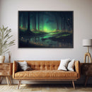 Fireflies In Forest Swamp Night Green Wall Poster, Wall Decor, Wall Art Print, Fine Art Print