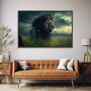 Lion Wall Art | Lion Canvas | Majestic Lion Canvas Wall Art | Framed Canvas Print | Watercolor painting of a Lion