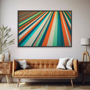 Mid Century Wall Art Canvas Print Teal Orange Olive Green and Brown Decor Large Wall Art for Home Retro Modern Design Light Highway