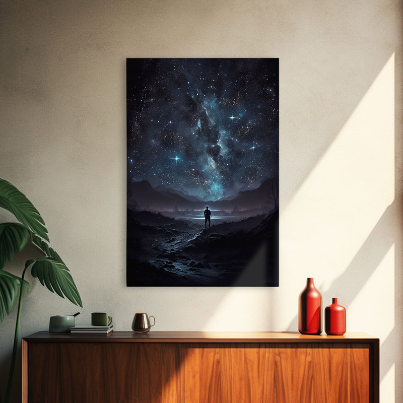 Wishing upon a star, constellation art, framed canvas print, framed wall art