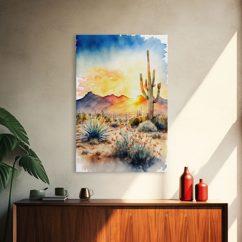 Arizona Desert canvas wall art Cactus print Farmhouse wall decor Nature wall art Wilderness Southwestern Wall Art Cactus canvas