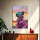 Shih Tzu Wall Print, Dog Print, Dog Sunglasses, Dog In Pink Tracksuit, Funny Art, Framed Wall Art, Framed Canvas, Wall Print, Wall Canvas