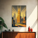 Art Deco Architecture, Framed Canvas Print, 1930s Style Art Deco City Skyline