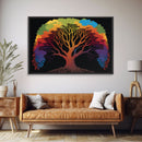 Rainbow Tree of Life, Framed Canvas Print