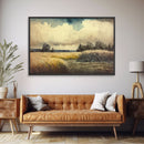Subdued Watercolor Wall Art, Framed Canvas Print, Muted Moody Minimalist Boho Style Wall Art, Guest Room, Above Bed Art, Above Sofa Wall Art