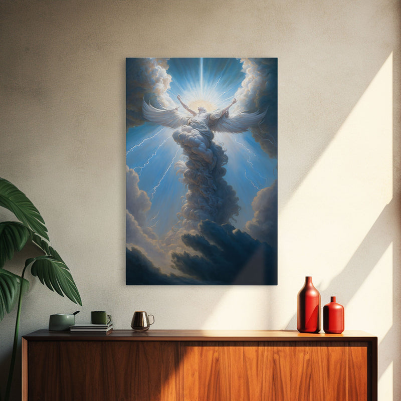 Angel Art, Framed Wall Art, Canvas Print, Angelic Art, Angel Painting, Angel Rising To The Heavens