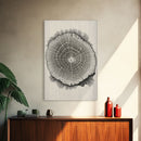 Framed Canvas Print Wall Art,  Grunge Forest Tree Rings, Abstract Illustrations, Modern Art, Nordic Decor for Bedroom, Tree Cross Section