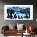 Lake Print, Nature Print, Landscape Print, Waterton National Park, Lake Painting, Landscape Painting, Waterton Art, Vintage Style State Park