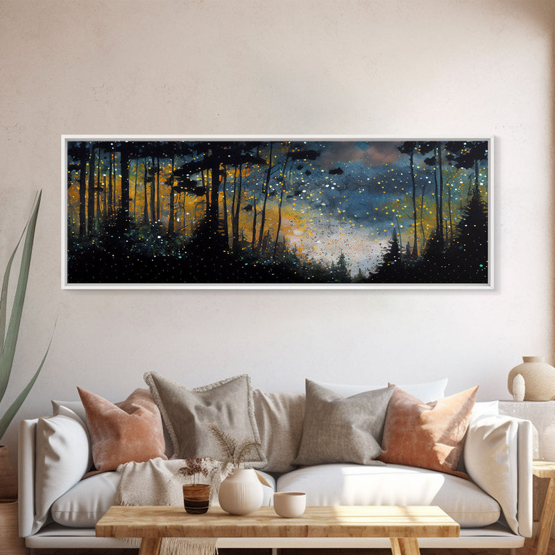 Wondrous Pine Tree Forest Wall Art, Framed Canvas Print, Original Oil Painting Canvas Print, Framed Wall Decor, Wood Frame Art