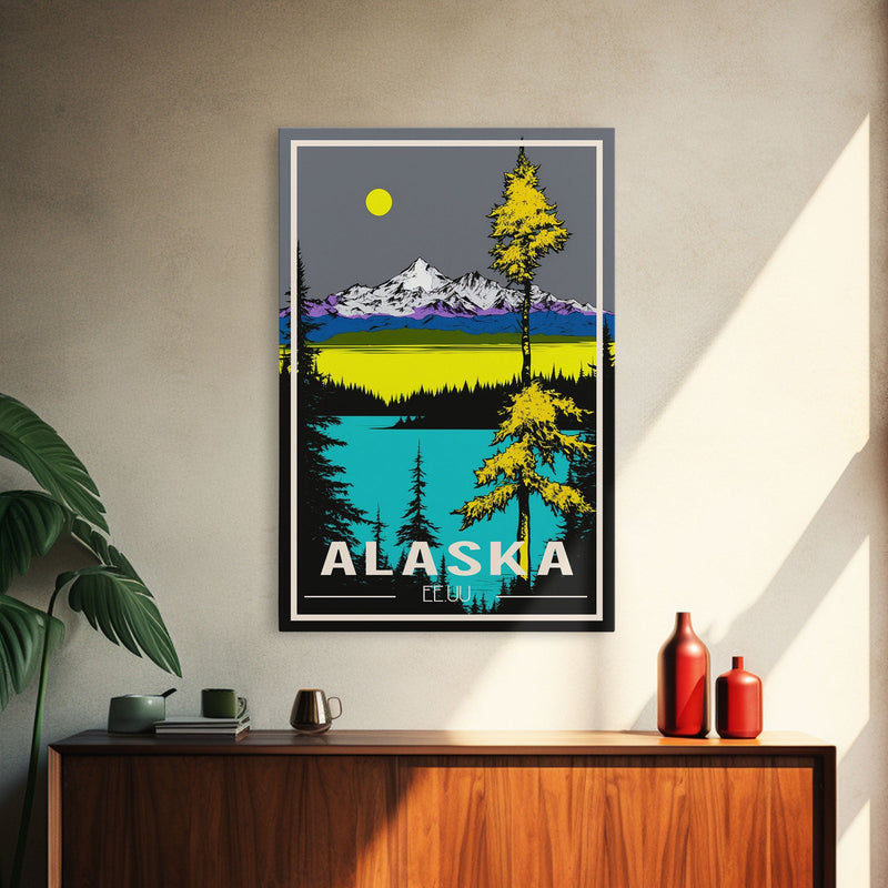 Alaska Print, Alaska Art, Alaska Wall Art, Travel Wall Print, Travel Poster, Travel Artwork, Travel Wall Art, Wall Poster, Canvas Wall Print