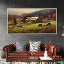 Farm Wall Decor, Country Wall Decor, Farm Animals Wall Decor, Fall Wall Art, Panoramic Wall Decor, Canvas Print, Wall Art, Framed Canvas Art