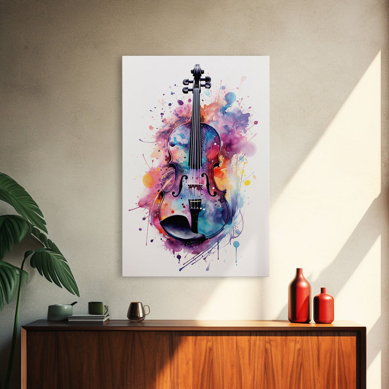 Violin Wall Art, Framed Canvas Print, Violin, Violin Art, Music Studio Decor, Instrument Print, Stringed Instruments