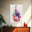 Electric Guitar Wall Art, Rock N Roll Decor, Graffiti Art, Splatter Art, Musician Gift Custom Guitar Art
