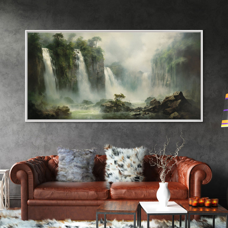 Waterfall, Nature Wall Art, River Wall Art, Jungle Wall Art Panoramic Art, Wall Art, Canvas Art, Landscape Art, Landscape Print, Client Gift